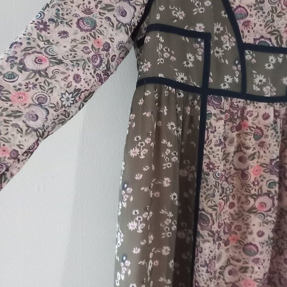 JUICY COUTURE boho floral peasant prairie granny mini dress - Picture 4 of 12